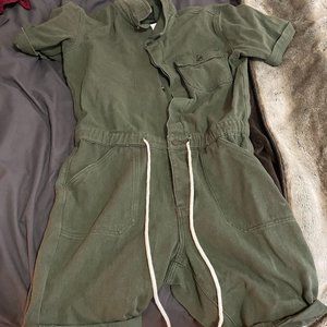 Men's Romp-him Green (denim type texture) Large